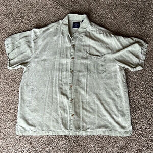 Caribbean Joe 3XL‎ 100% Silk Short Sleeve Button Up